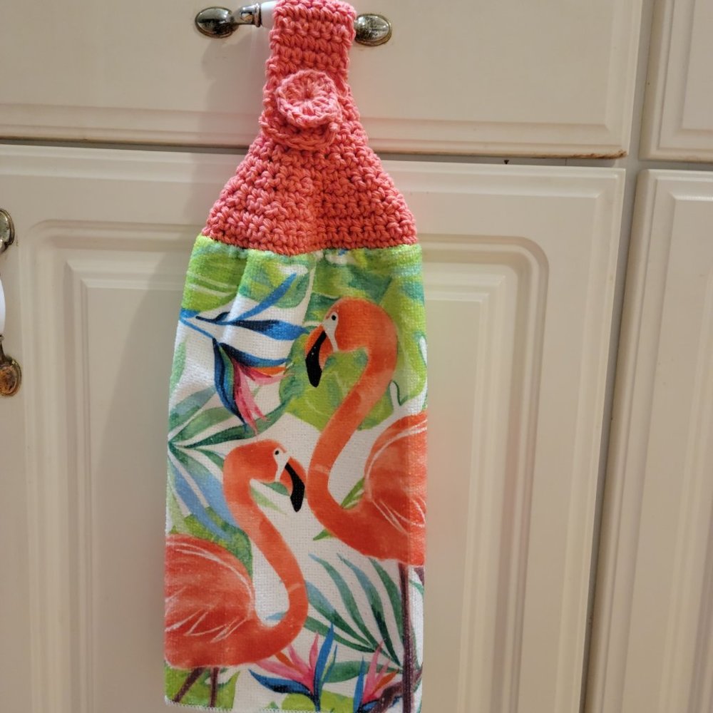 Crochet-Topped Tea Towel/Dish Towel